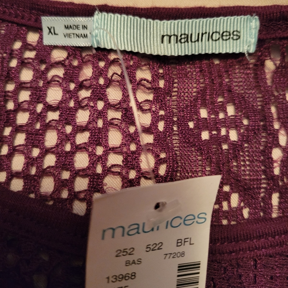 Maurices Purple Lace Long Sleeve Top NWT - Picture 6 of 10